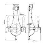 Feiss Bellini 3 Light Wall Light in Antique Bronze with Quartz Crystal