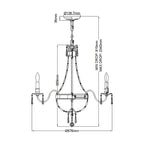 Feiss Bellini 6 Light Chandelier in Antique Bronze with Quartz Crystal