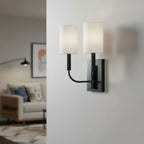 Feiss Brianna 2 Light Wall Light in Black