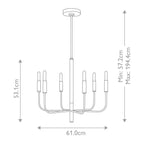 Feiss Brianna 6 Light Chandelier in Black