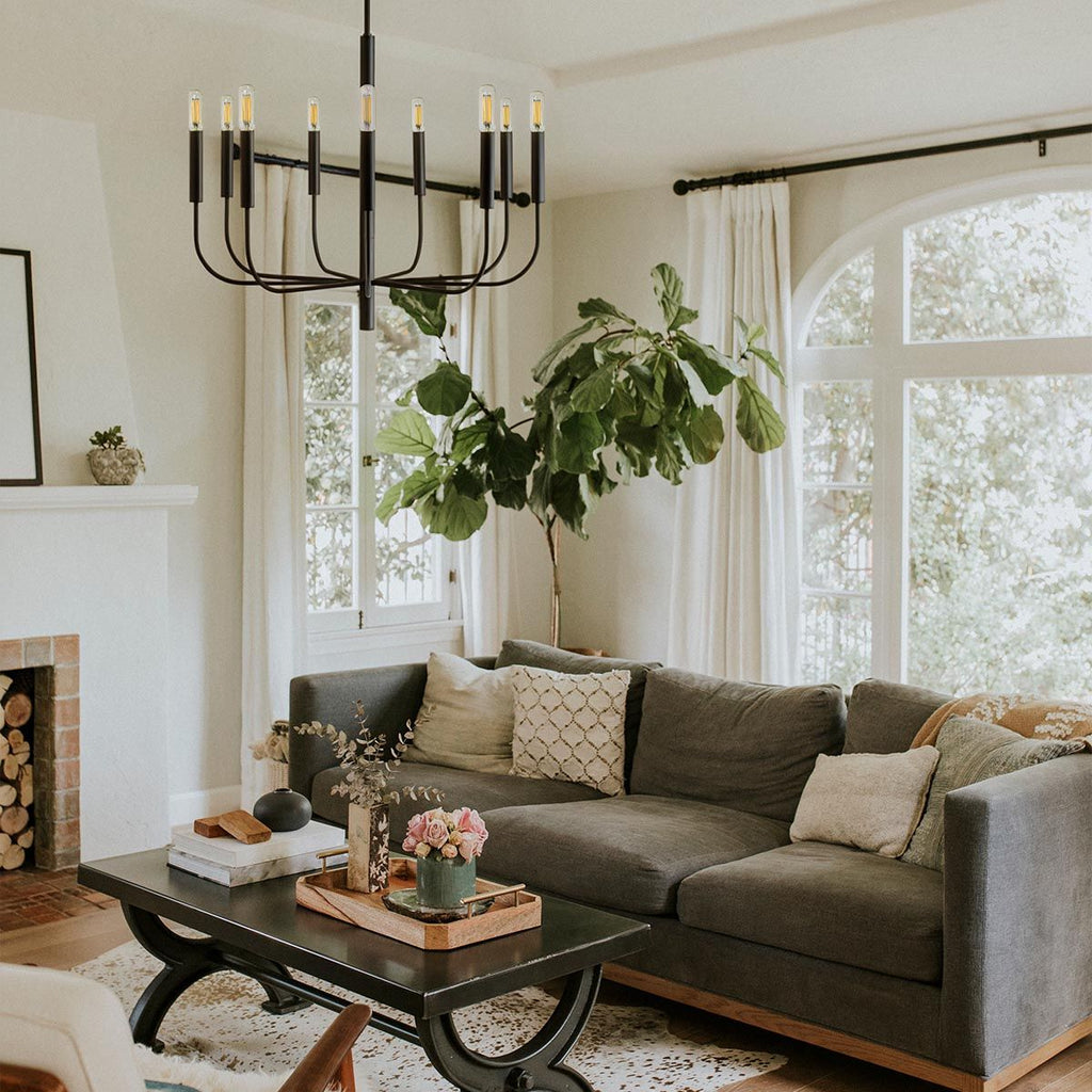 Feiss Brianna 9 Light Chandelier in Black