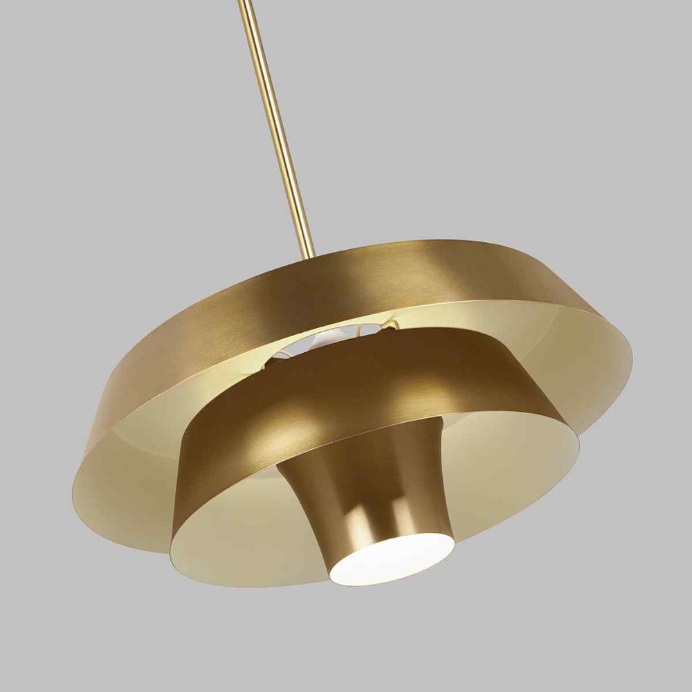 Feiss Brisbin 1 Light Pendant Light in Burnished Brass