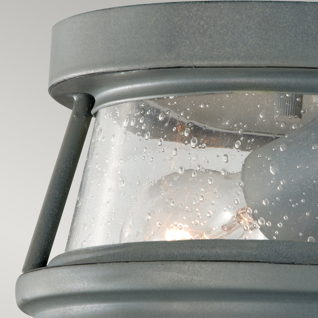 Feiss Chelsea Harbor Outdoor Flush Ceiling Light in Storm Cloud Grey