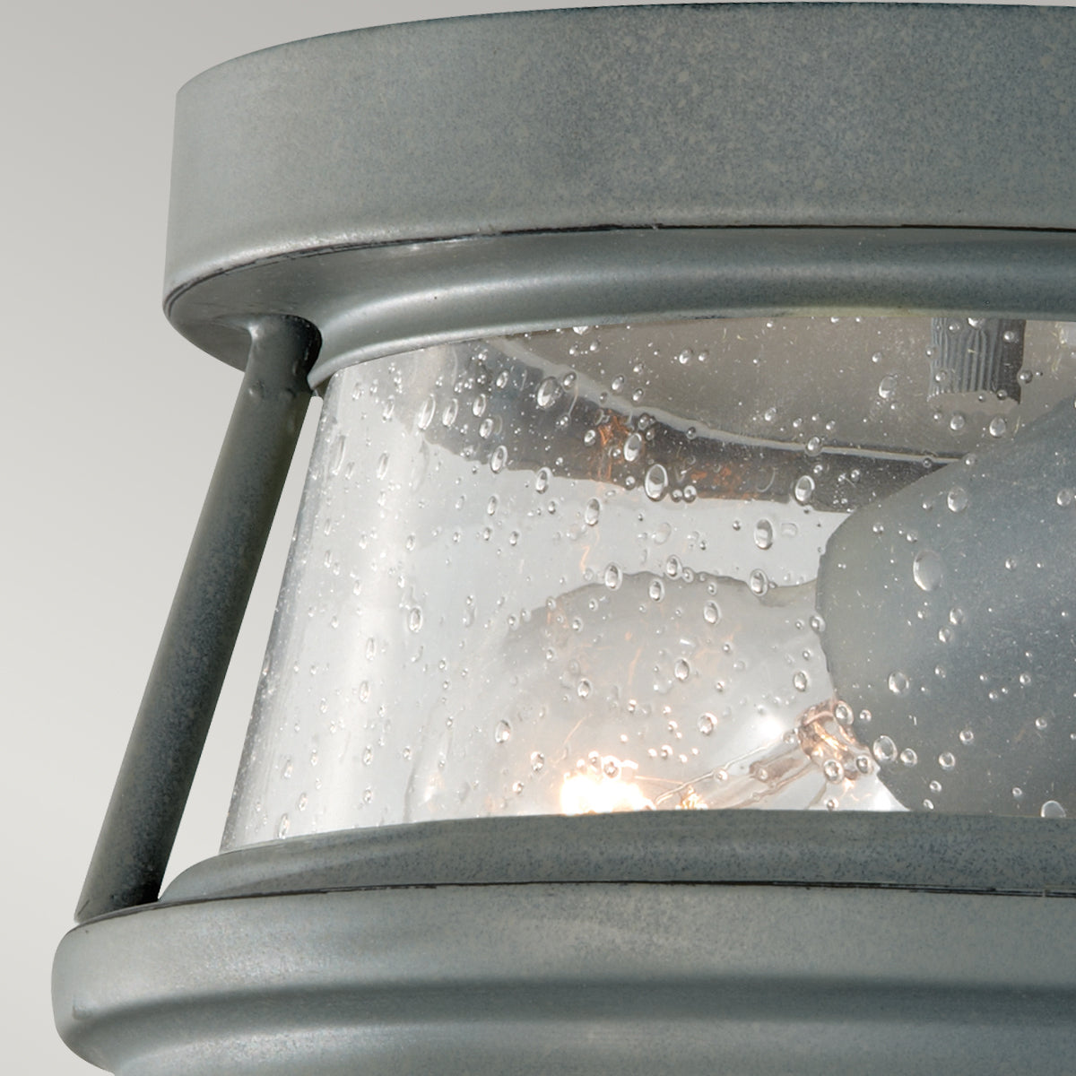 Feiss Chelsea Harbor Outdoor Flush Ceiling Light in Storm Cloud Grey