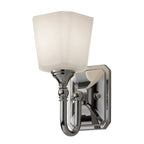 Feiss Concord 1 Light Bathroom Wall Light in Polished Chrome with Opal Glass Shade