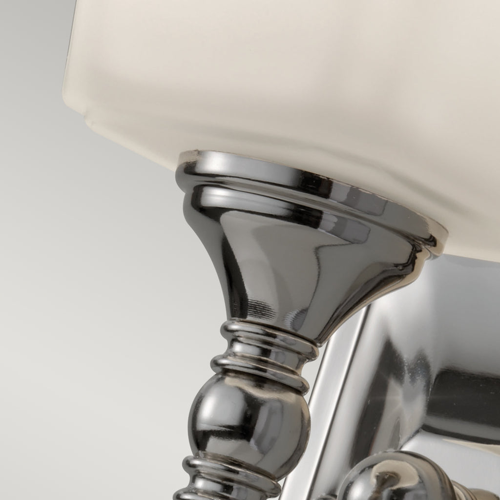 Feiss Concord 1 Light Bathroom Wall Light in Polished Chrome with Opal Glass Shade