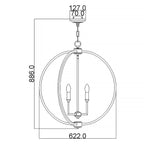 Feiss Corinne 6 Light Orb Pendant Light with Crystal in Polished Nickel