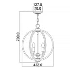 Feiss Corinne Medium 3 Light Orb Pendant Light in Polished Nickel with Crystal