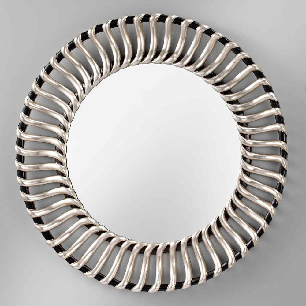 Feiss Cosmo Mirror in Black and Silver