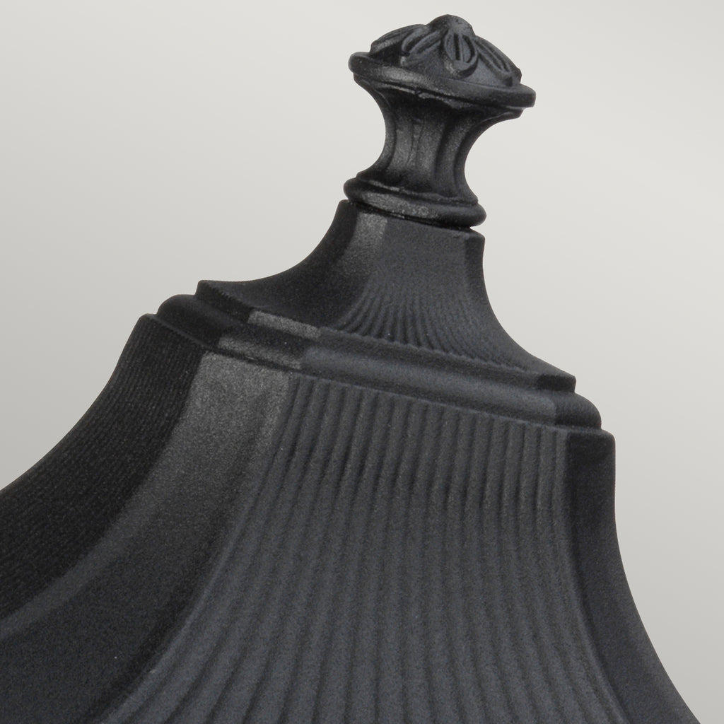 Feiss Cotswold Lane 2 Light Medium Pedestal Lantern in Black Die-Cast Aluminium