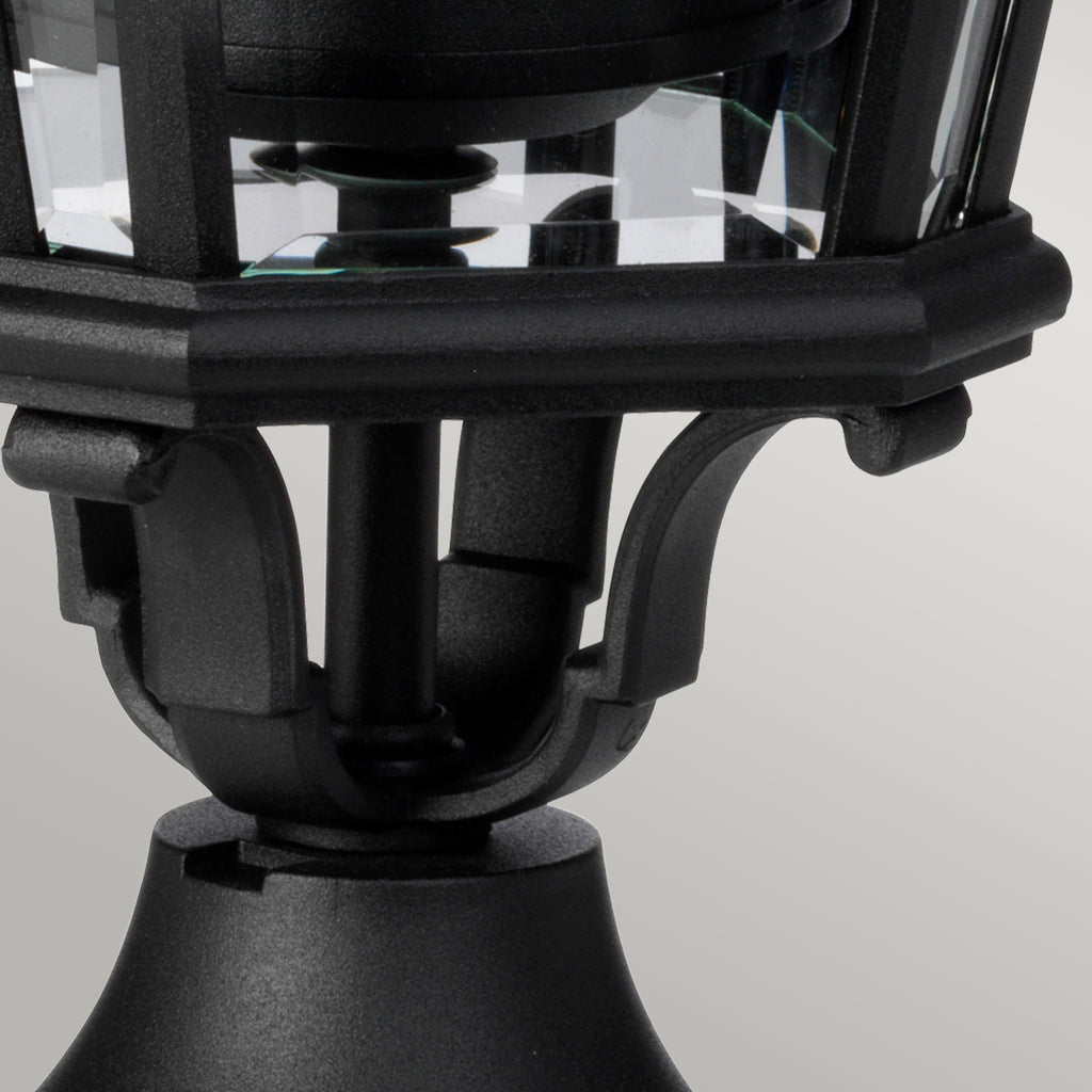 Feiss Cotswold Lane 2 Light Medium Pedestal Lantern in Black Die-Cast Aluminium