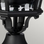 Feiss Cotswold Lane 2 Light Medium Pedestal Lantern in Black Die-Cast Aluminium
