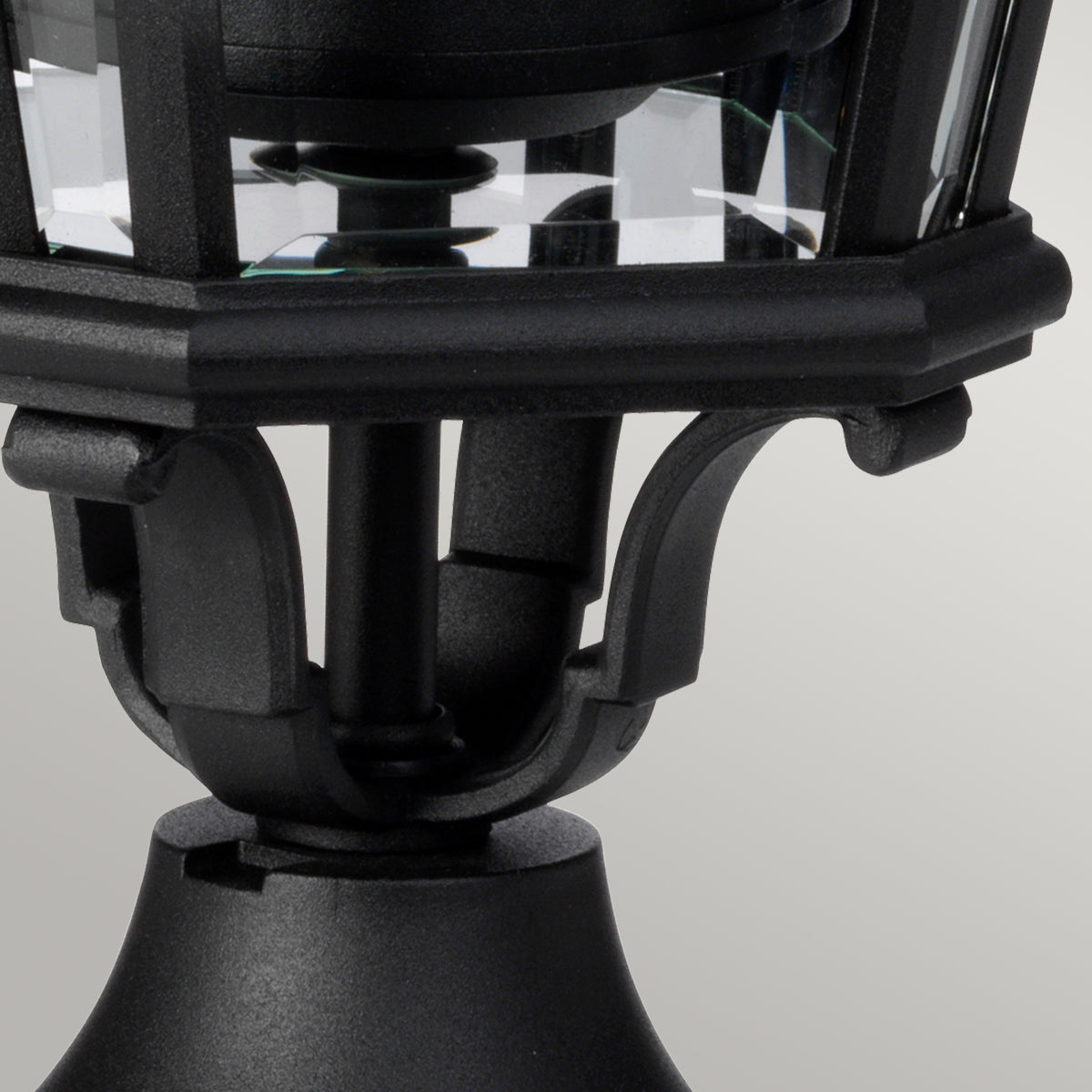 Feiss Cotswold Lane 2 Light Medium Pedestal Lantern in Black Die-Cast Aluminium