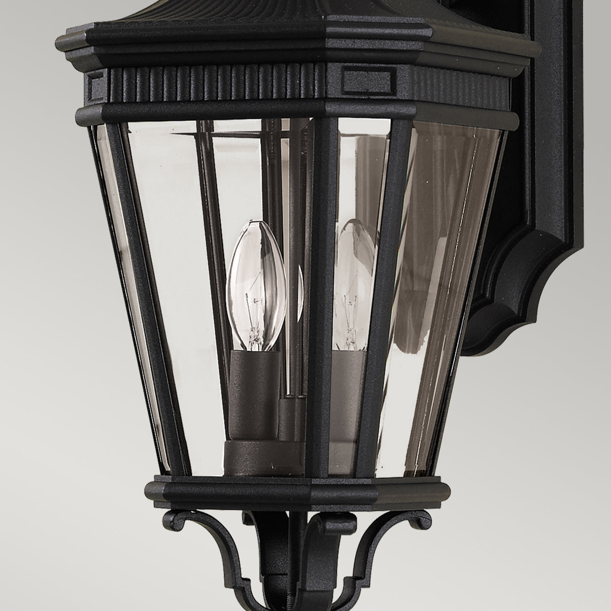 Feiss Cotswold Lane 2 Light Medium Wall Lantern in Black Die-Cast Aluminium