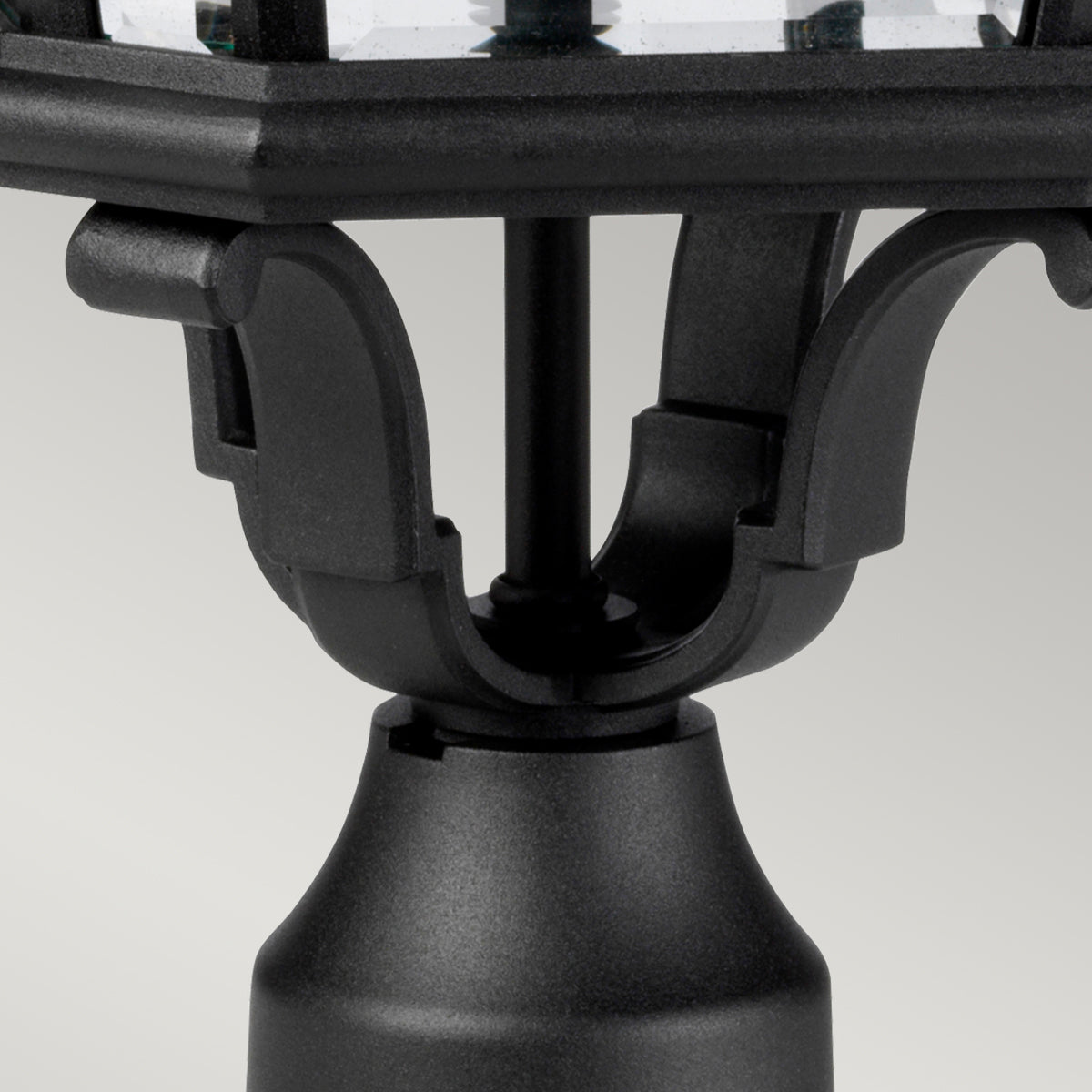 Feiss Cotswold Lane 3 Light Large Pedestal Lantern in Black Die-Cast Aluminium