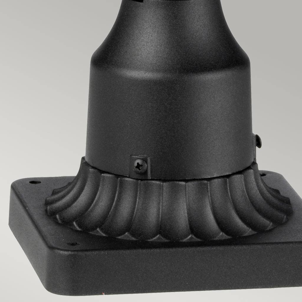 Feiss Cotswold Lane 3 Light Large Pedestal Lantern in Black Die-Cast Aluminium