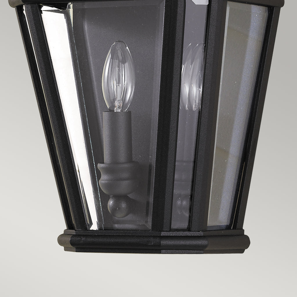 Feiss Cotswold Lane Half Wall Lantern in Black Die-Cast Aluminium