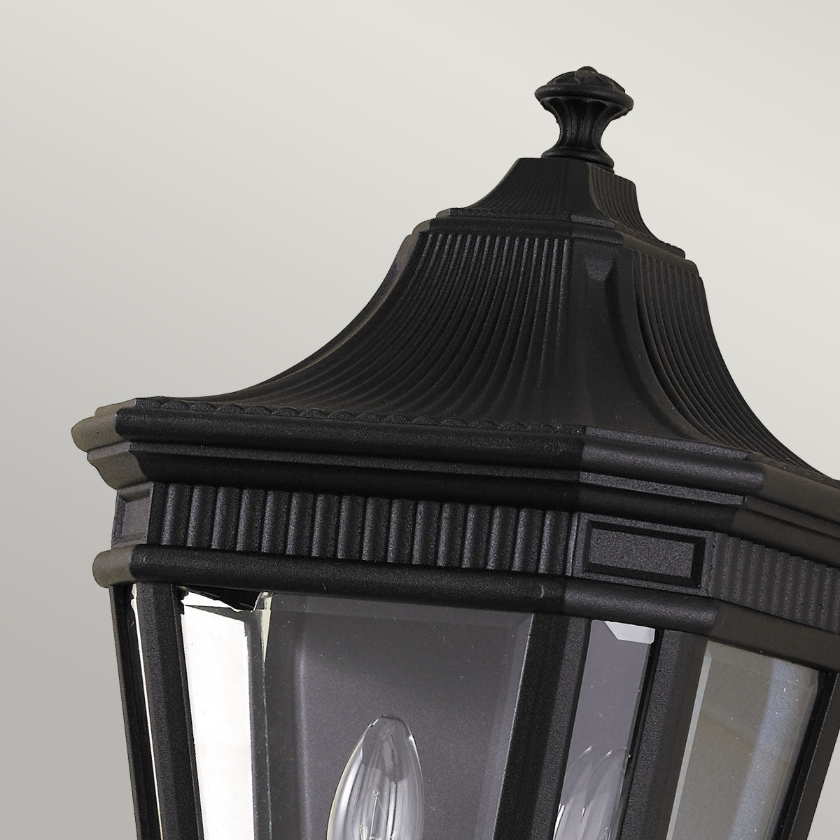 Feiss Cotswold Lane Half Wall Lantern in Black Die-Cast Aluminium