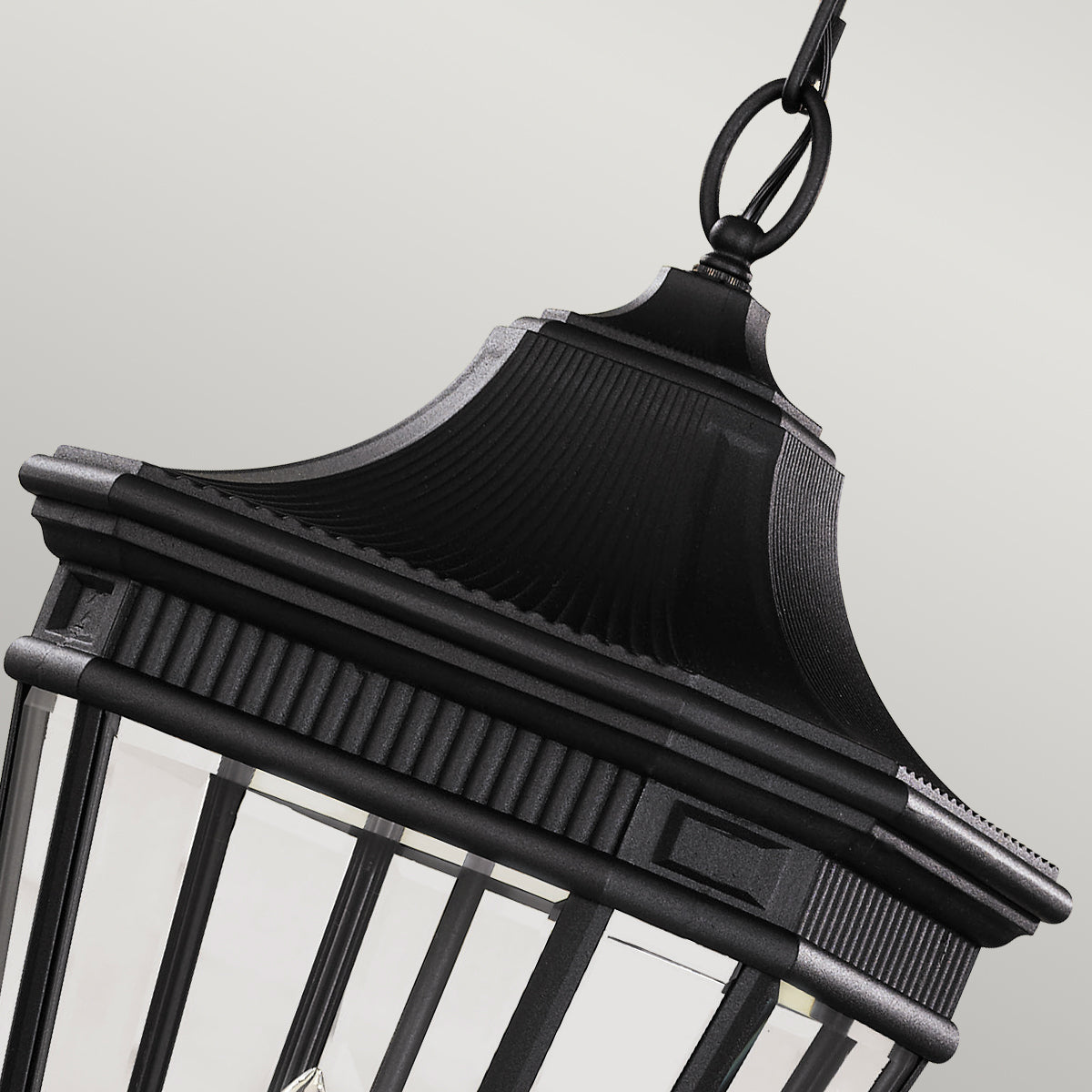 Feiss Cotswold Lane Large Chain Outdoor Lantern in Black Die-Cast Aluminium