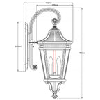 Feiss Cotswold Lane Large Outdoor Wall Lantern in Black Die-Cast Aluminium