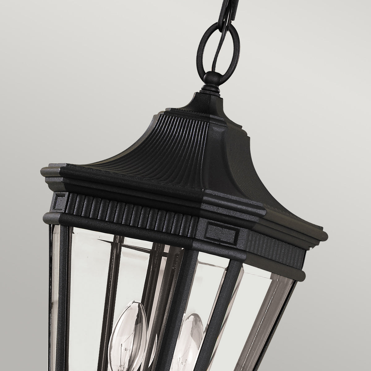 Feiss Cotswold Lane Medium Outdoor Chain Lantern in Black Die-Cast Aluminium