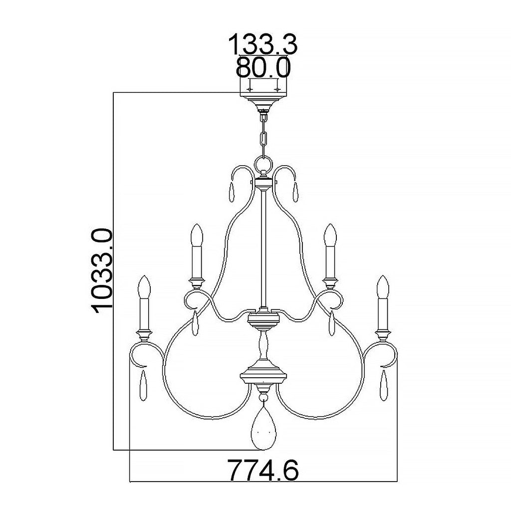 Feiss DeWitt 9 Light Chandelier in Sunrise Silver