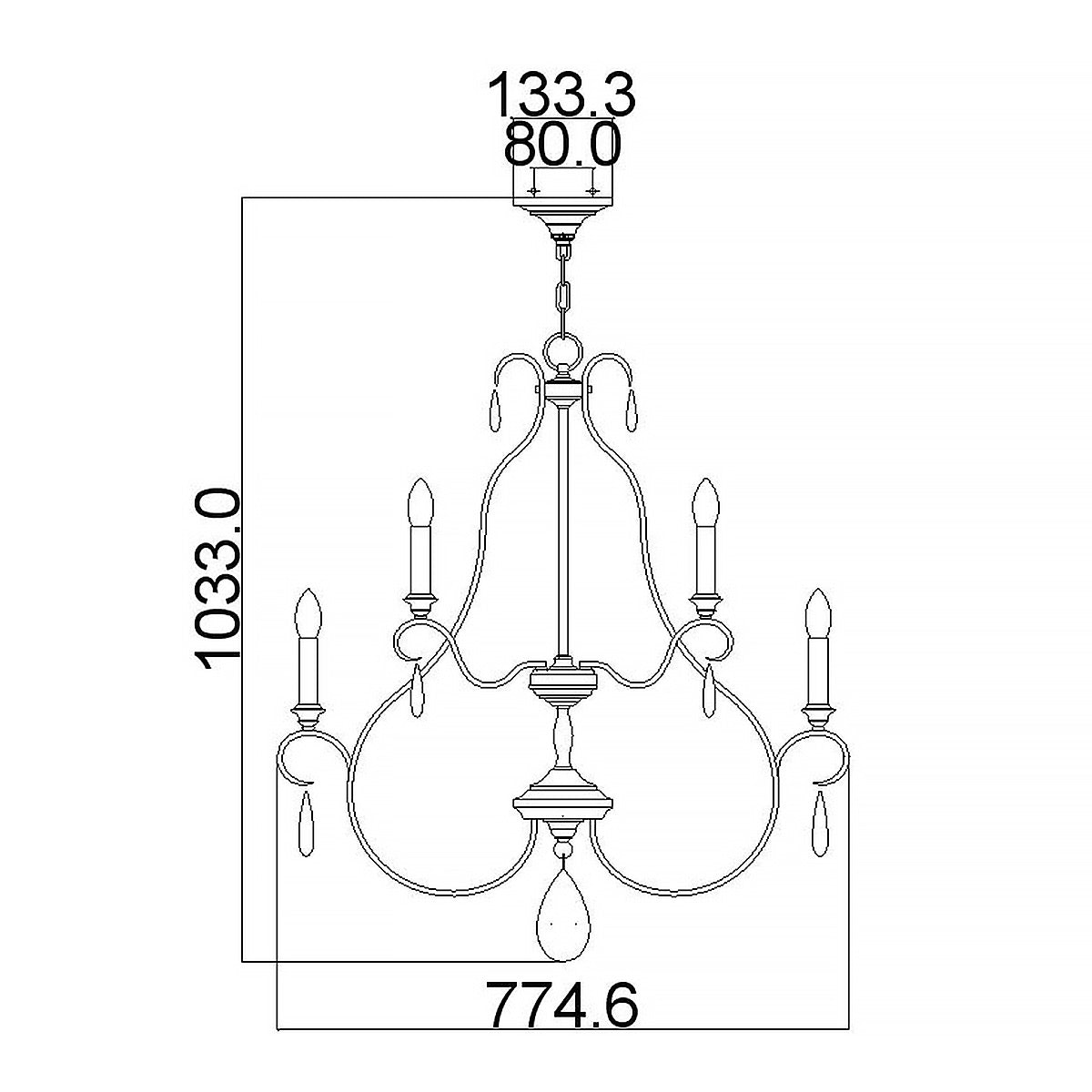 Feiss DeWitt 9 Light Chandelier in Sunrise Silver