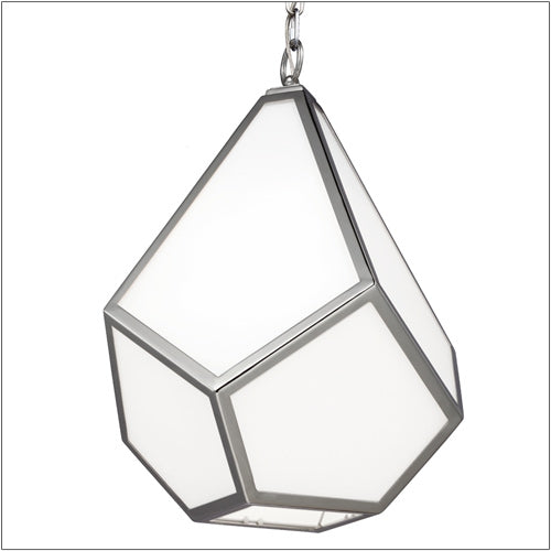 Feiss Diamond Medium Pendant Light in Polished Nickel