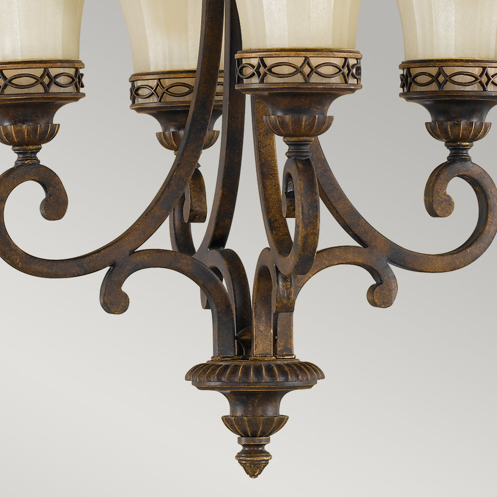Feiss Drawing Room 4 Light Pendant Light in Walnut Finish