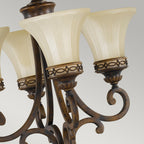 Feiss Drawing Room 4 Light Pendant Light in Walnut Finish