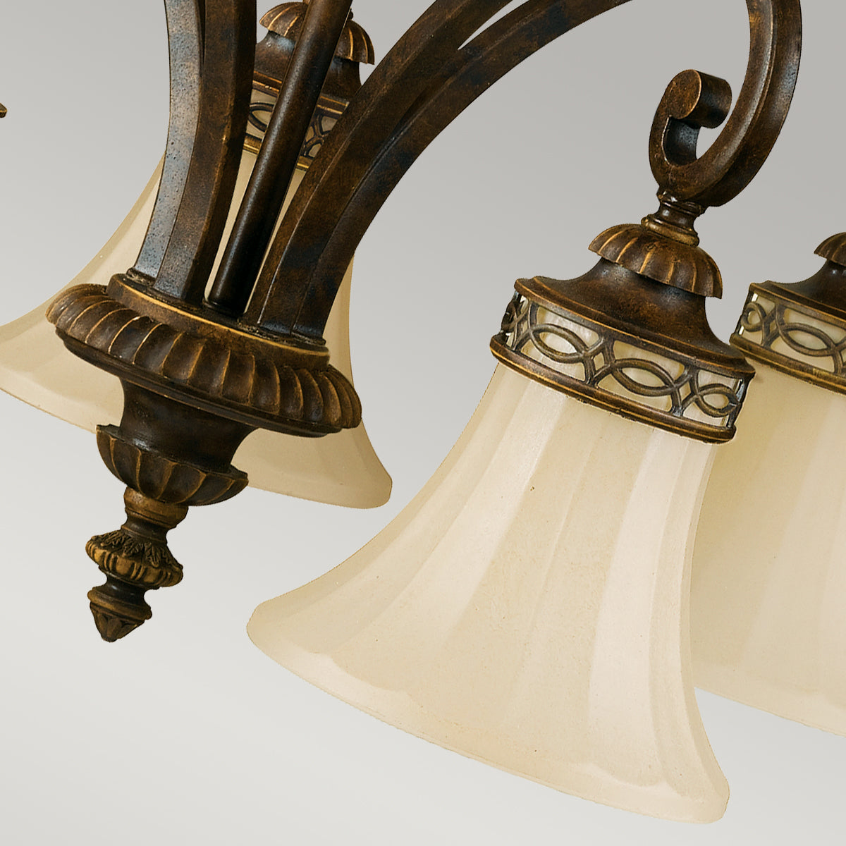 Feiss Drawing Room 5 Light Pendant Light in Walnut