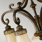 Feiss Drawing Room 5 Light Pendant Light in Walnut