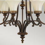 Feiss Drawing Room 6 Light Pendant Light in Walnut