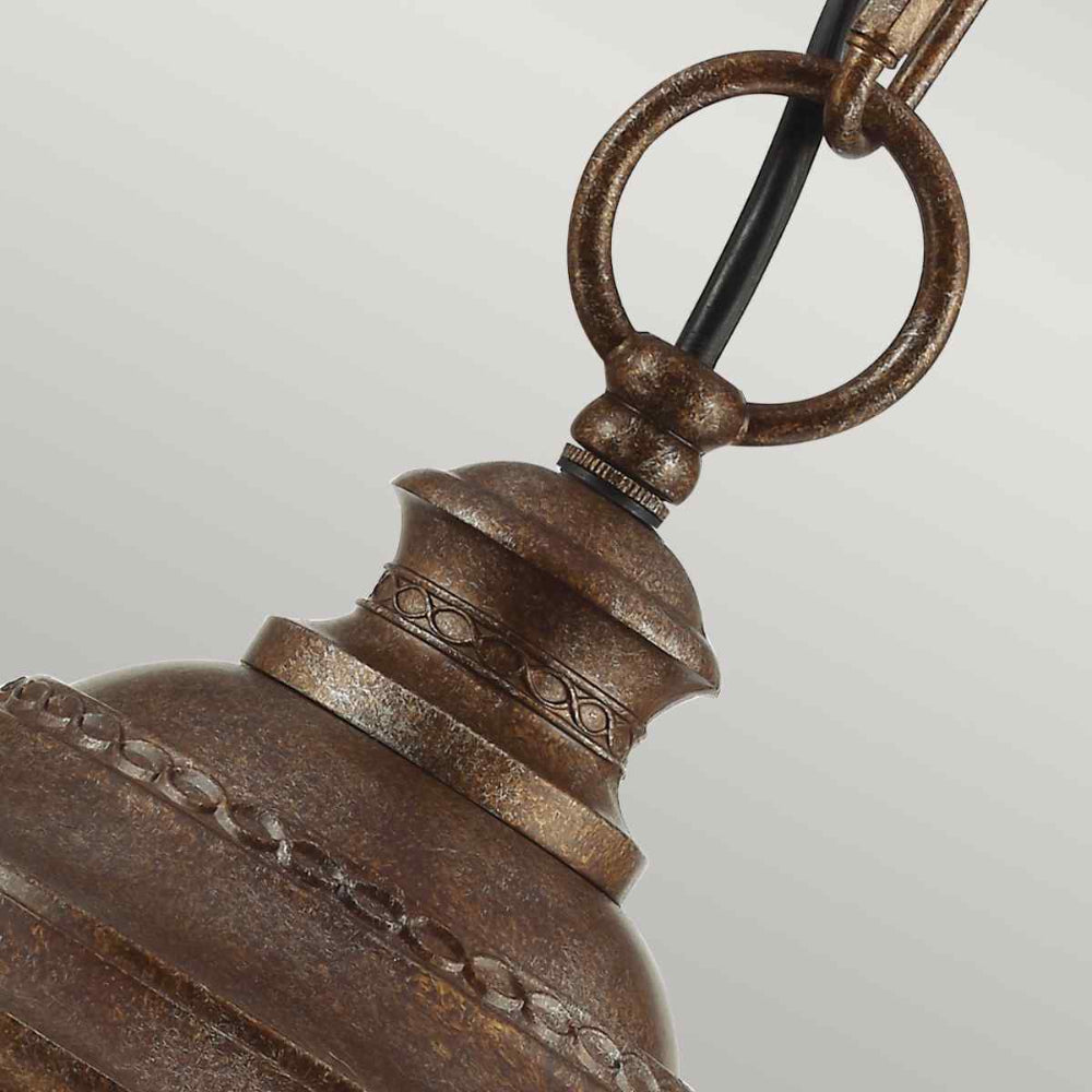 Feiss English Bridle Large 3 Light Chain Lantern in British Bronze
