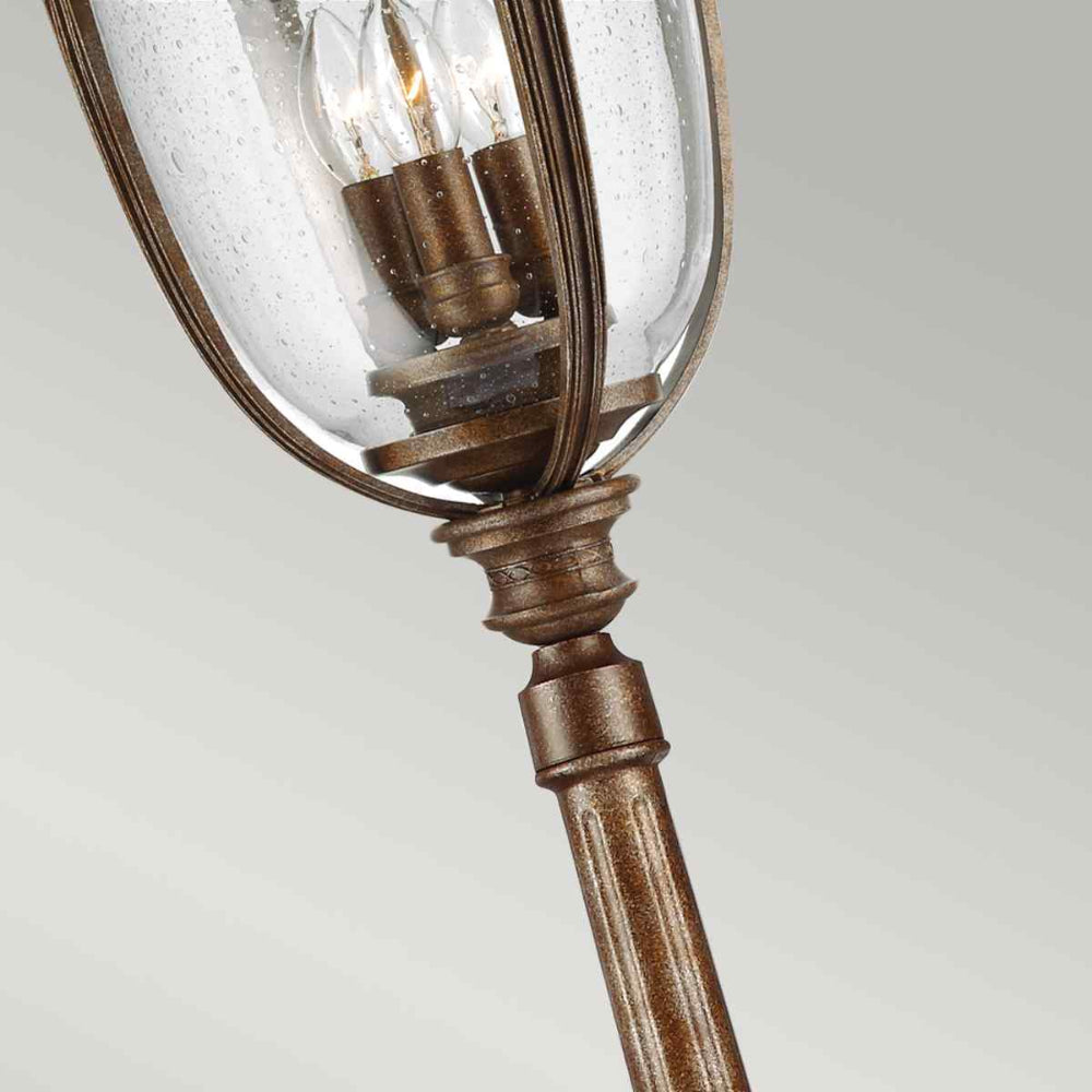 Feiss English Bridle Large 3 Light Outdoor Lamp Post in British Bronze
