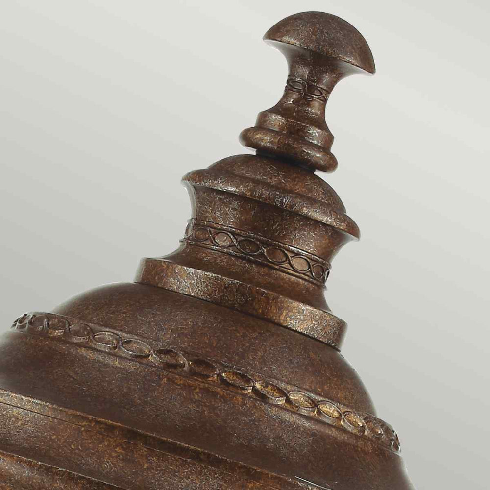 Feiss English Bridle Large 3 Light Outdoor Pedestal in British Bronze