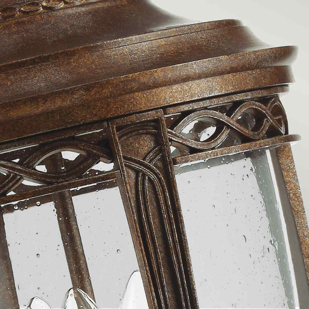 Feiss English Bridle Large 3 Light Outdoor Pedestal in British Bronze