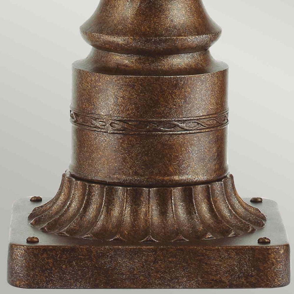 Feiss English Bridle Large 3 Light Outdoor Pedestal in British Bronze