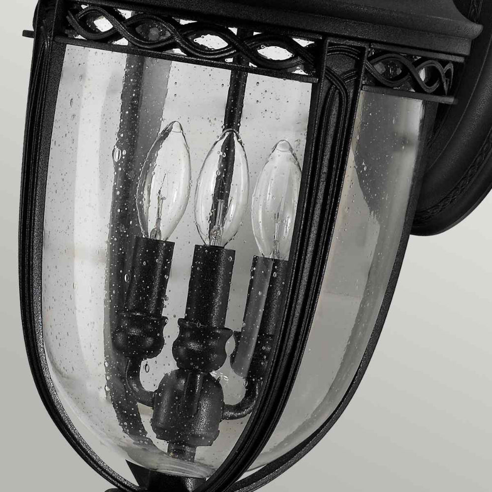 Feiss English Bridle Large 3 Light Outdoor Wall Lantern in Black