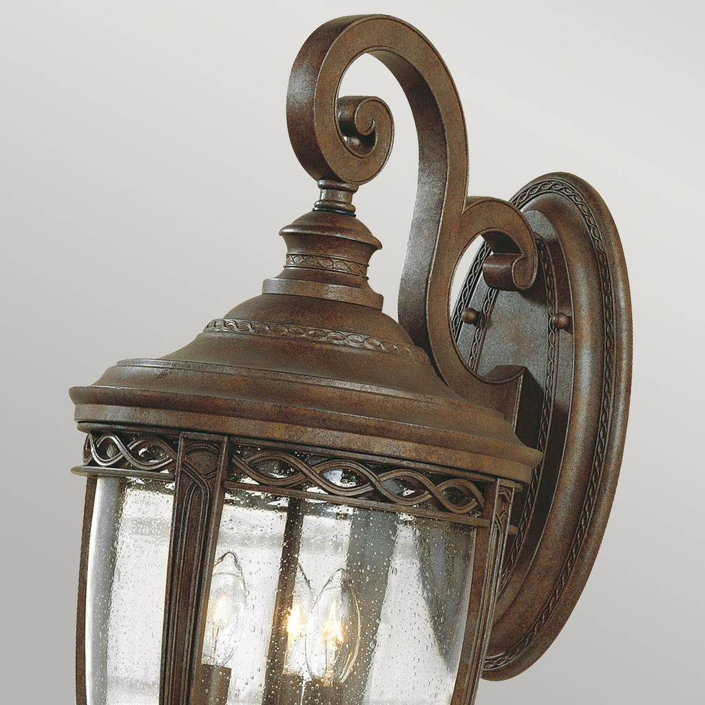 Feiss English Bridle Large 3 Light Wall Lantern in Bronze