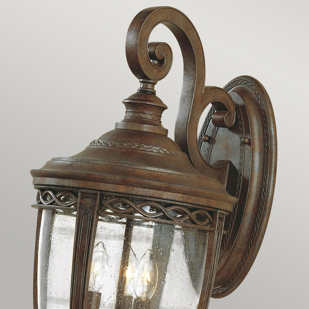 Feiss English Bridle Large 3 Light Wall Lantern in Bronze