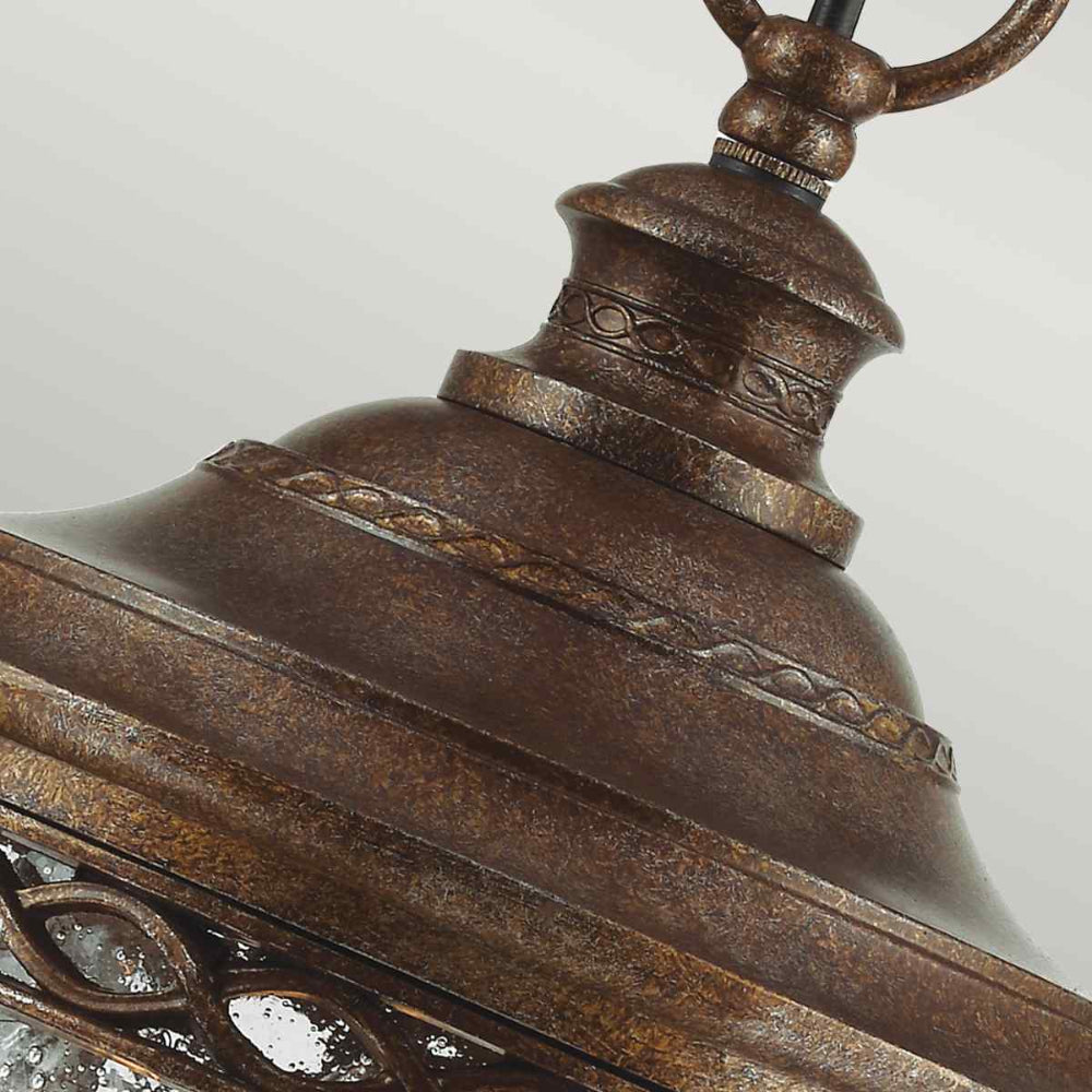 Feiss English Bridle Medium 3 Light Chain Lantern in British Bronze