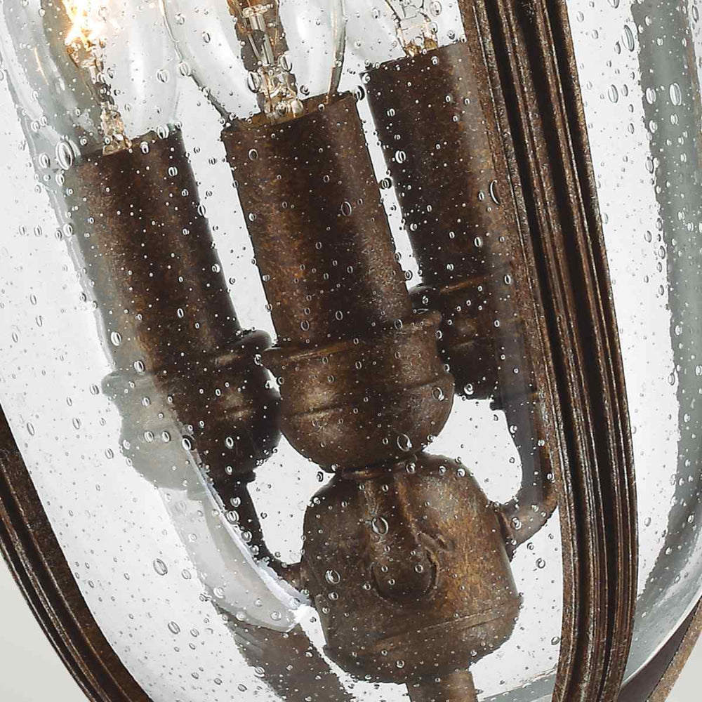 Feiss English Bridle Medium 3 Light Chain Lantern in British Bronze