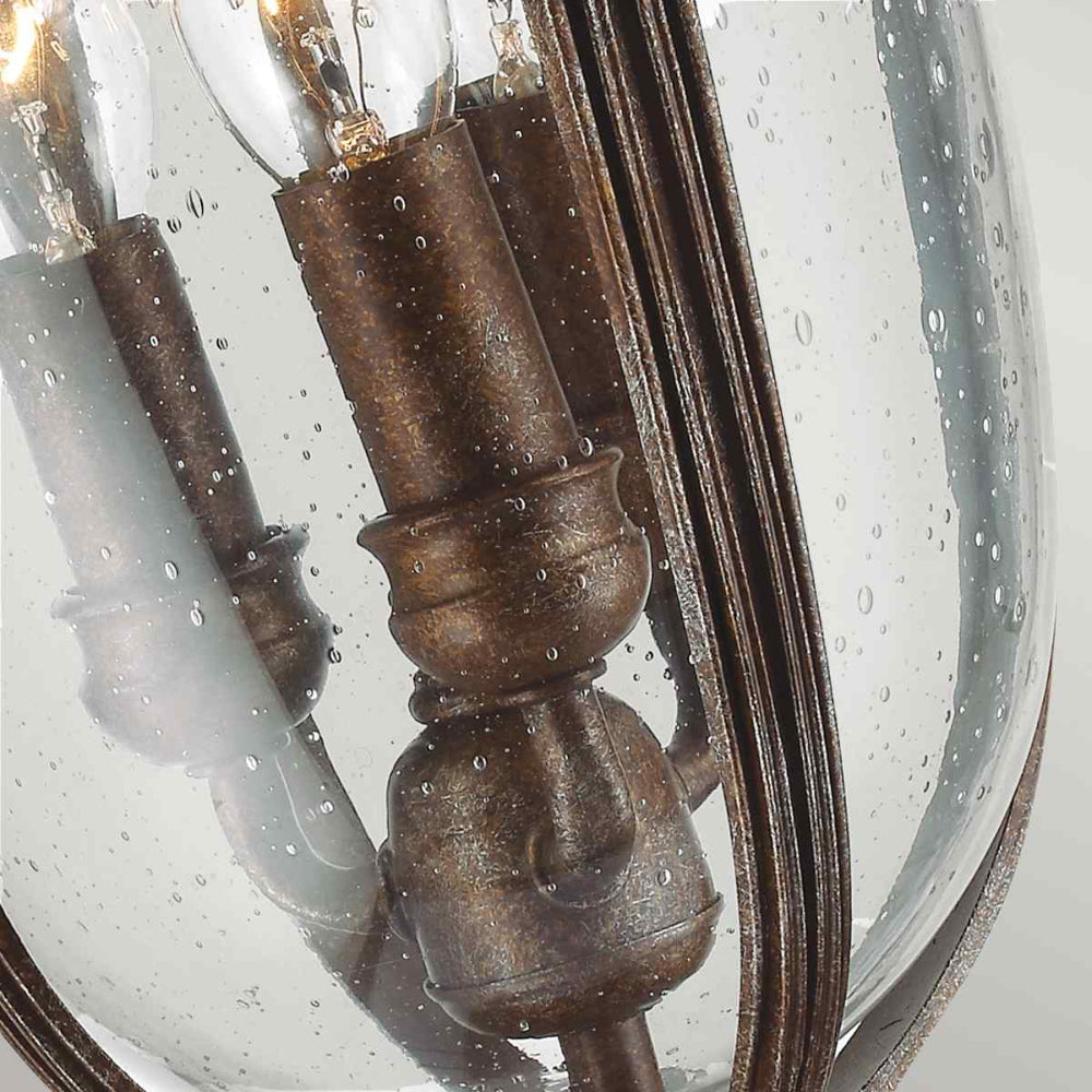 Feiss English Bridle Medium 3 Light Outdoor Pedestal in British Bronze