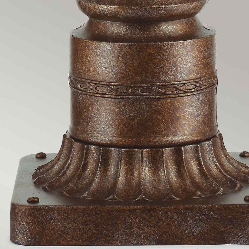 Feiss English Bridle Medium 3 Light Outdoor Pedestal in British Bronze