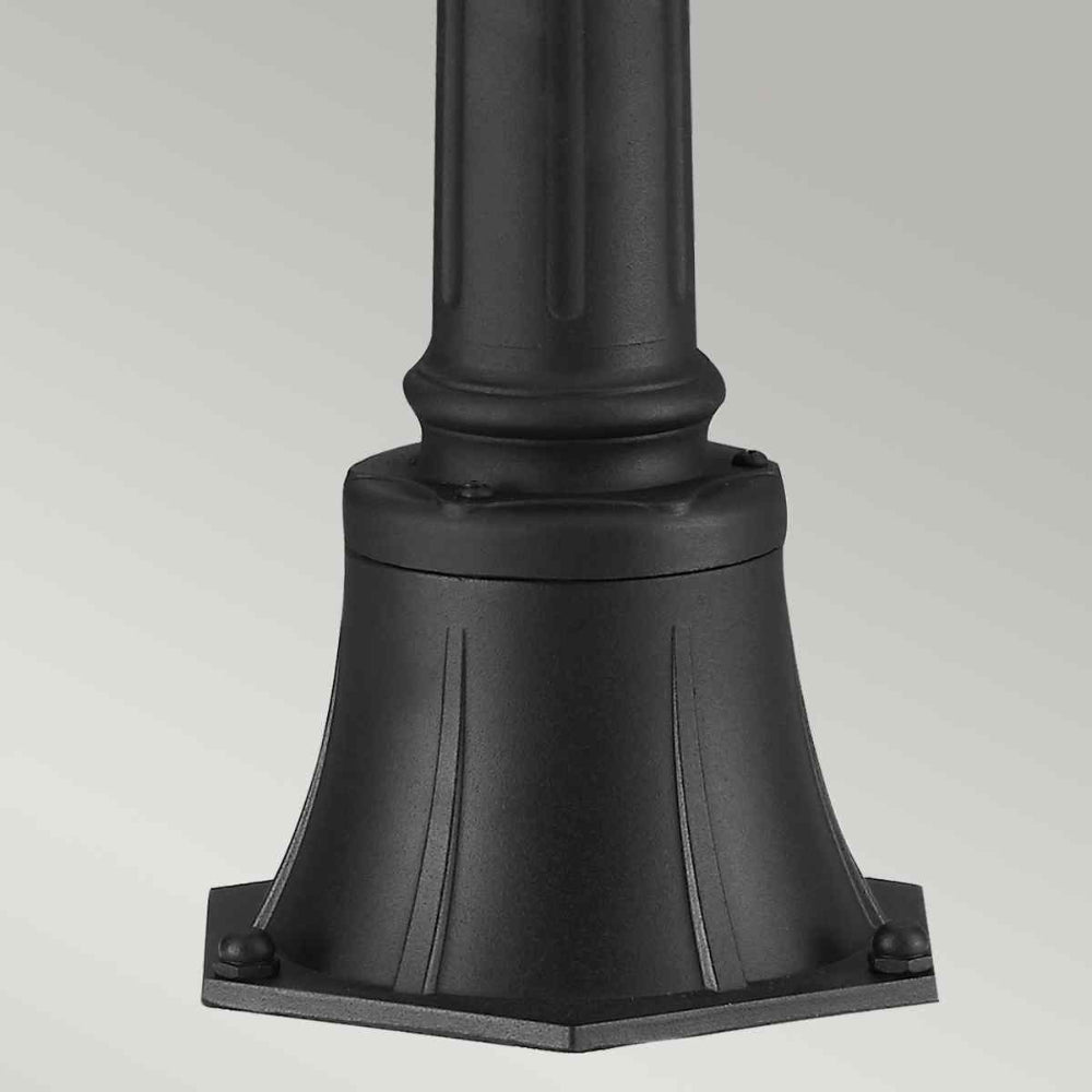 Feiss English Bridle Medium 3 Light Outdoor Pillar Lantern in Black