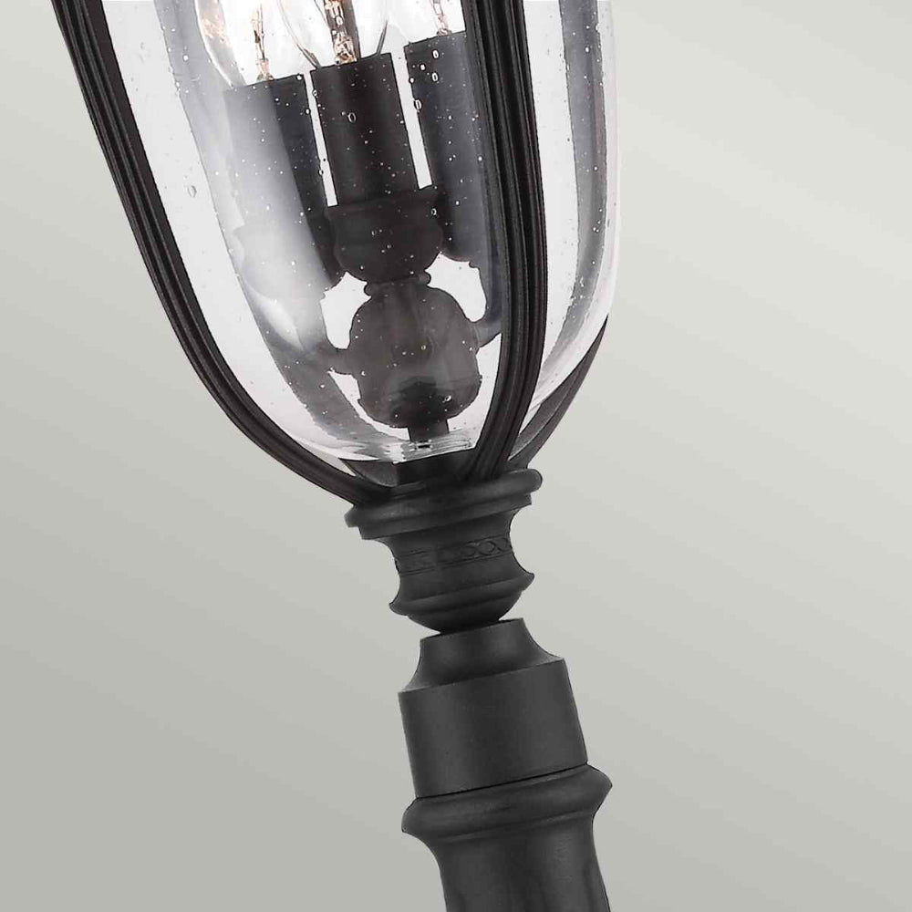 Feiss English Bridle Medium 3 Light Outdoor Pillar Lantern in Black