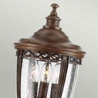 Feiss English Bridle Medium 3 Light Outdoor Pillar Lantern in British Bronze
