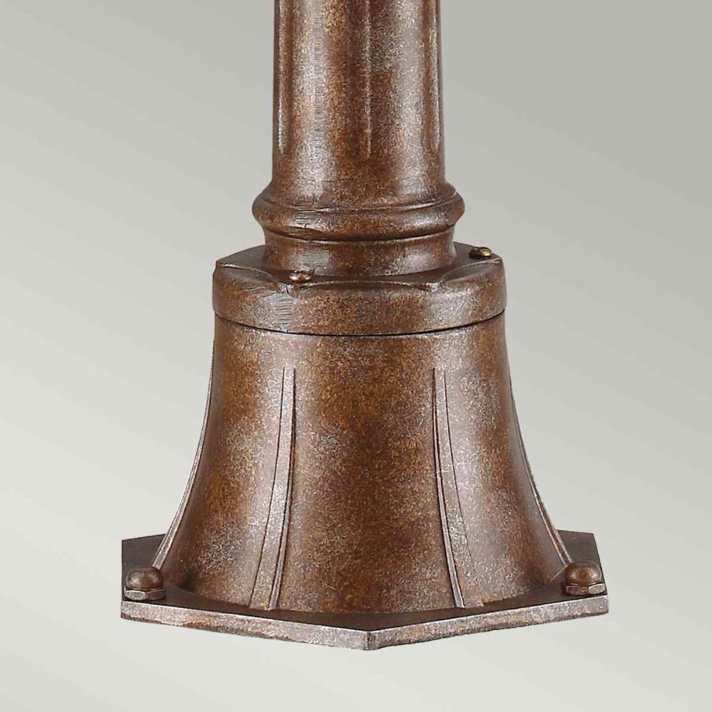 Feiss English Bridle Medium 3 Light Outdoor Pillar Lantern in British Bronze