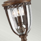 Feiss English Bridle Medium 3 Light Outdoor Pillar Lantern in British Bronze